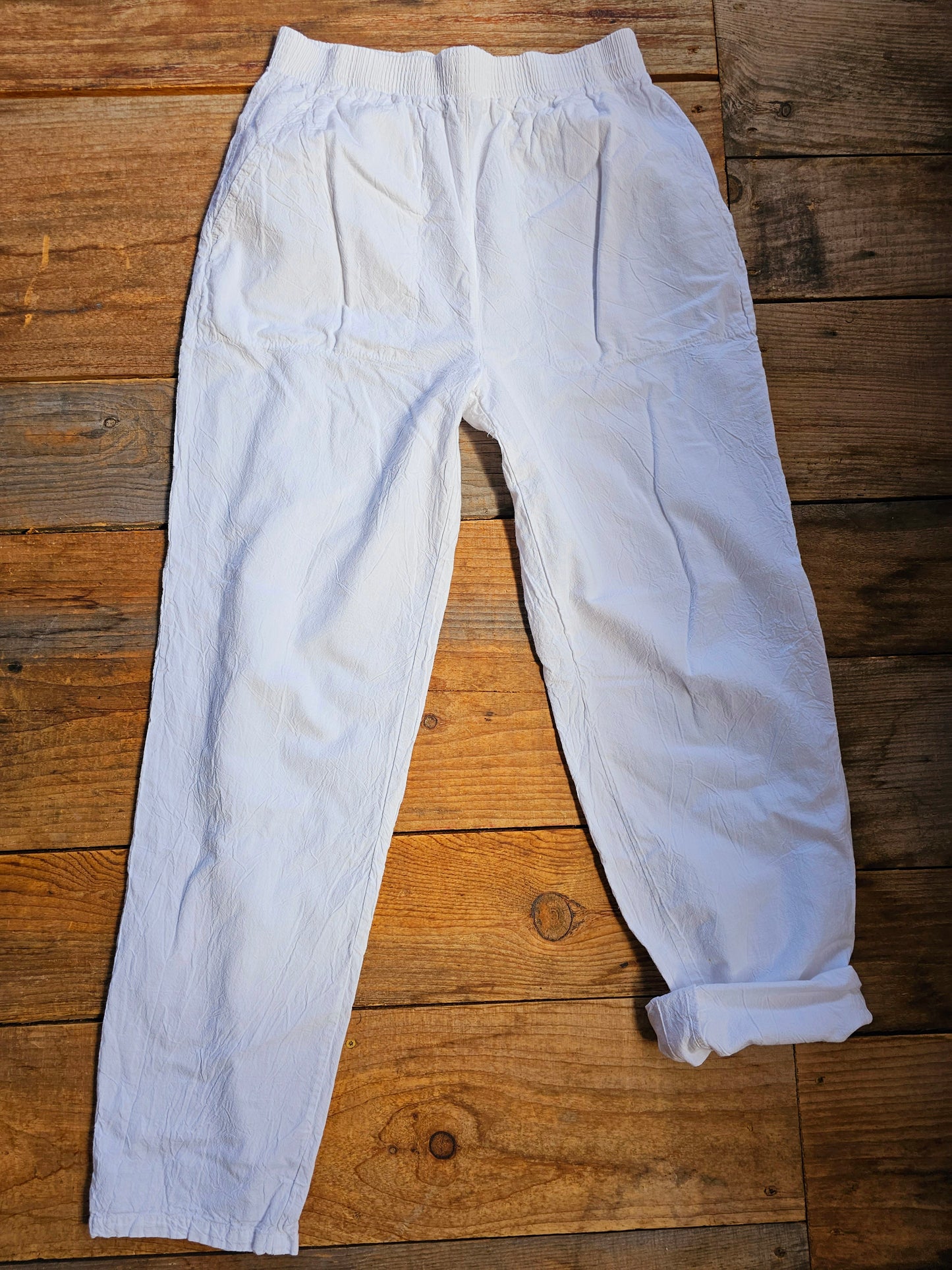 90s Vintage White Linen Pants