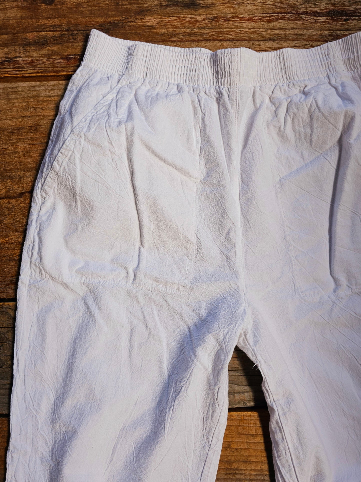 90s Vintage White Linen Pants