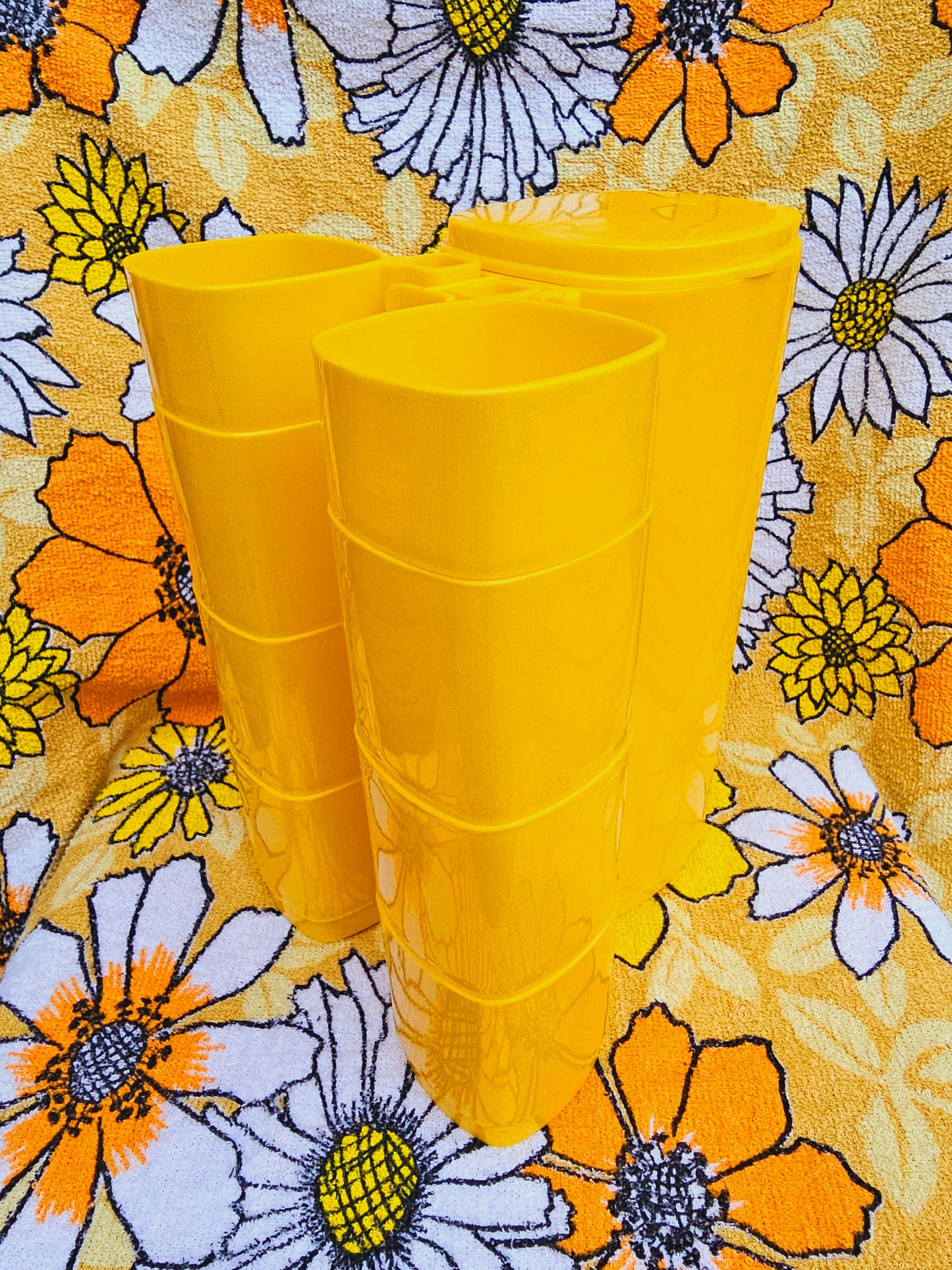 70s/80s Yellow Pitcher & Connected Cup Set