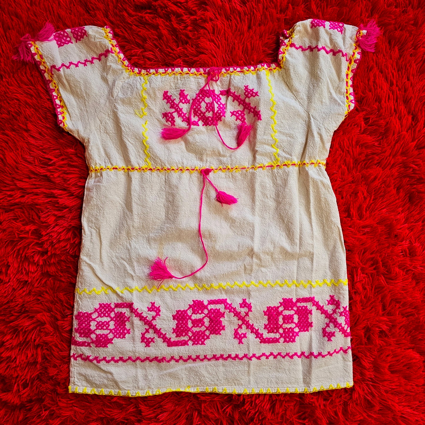 60s Embroidered Tunic/Mini Dress from Greece (S/M)