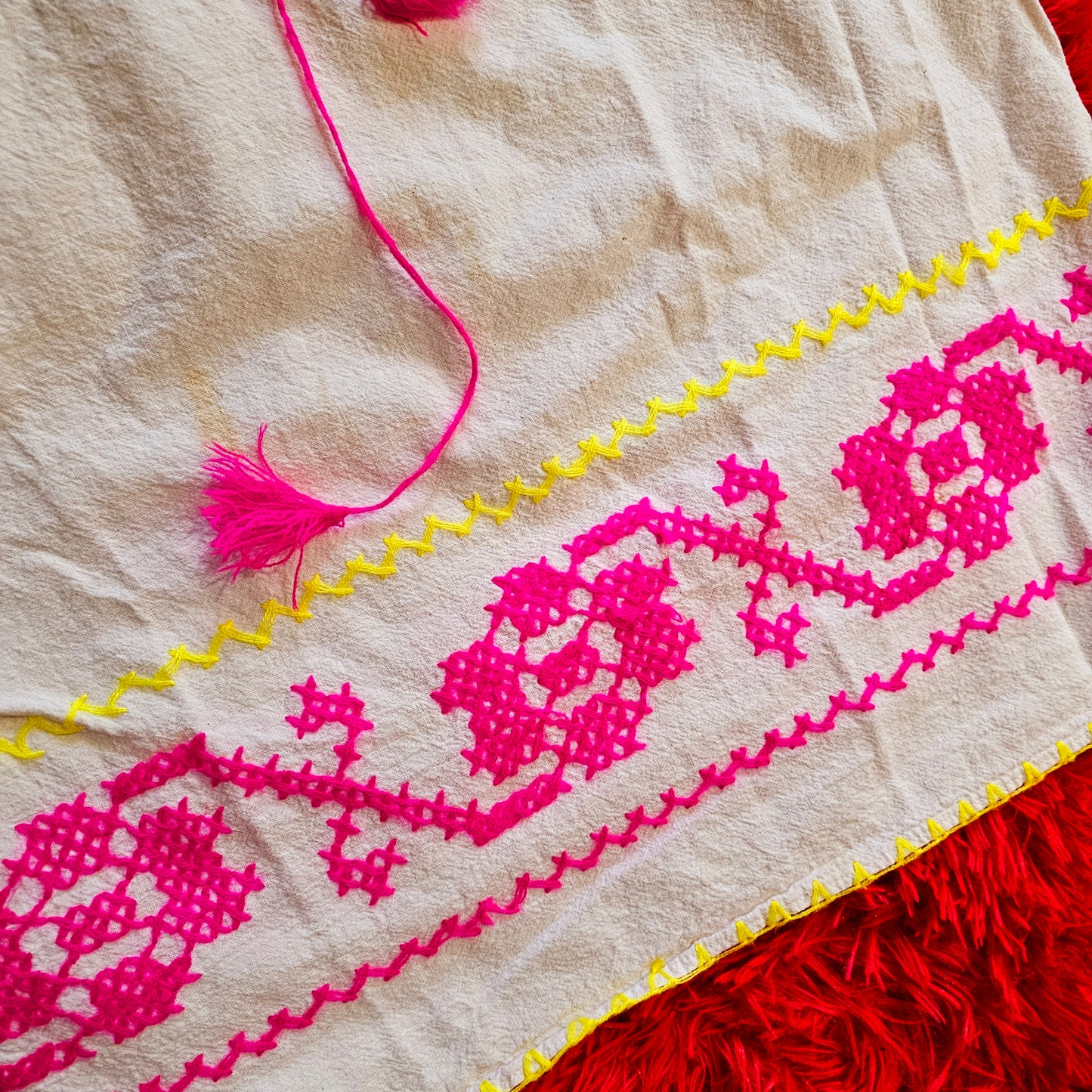 60s Embroidered Tunic/Mini Dress from Greece (S/M)