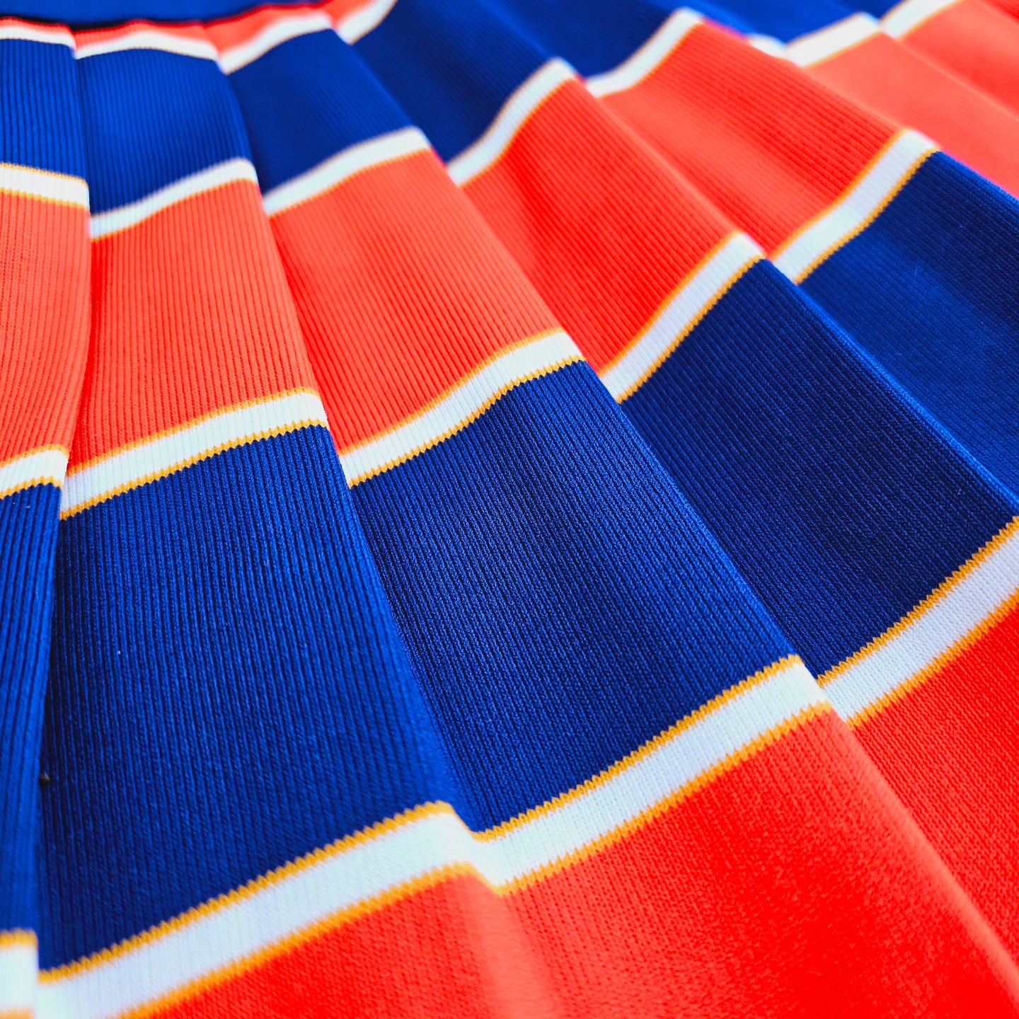 1960s Red and Blue Pleated Dress