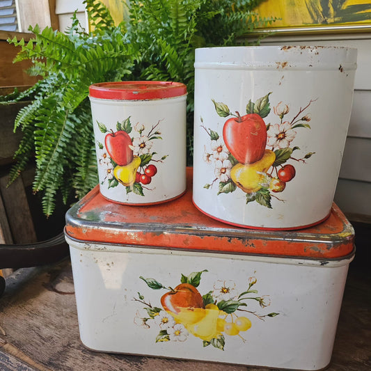 Vintage Decoware Breadbox & Canister Set