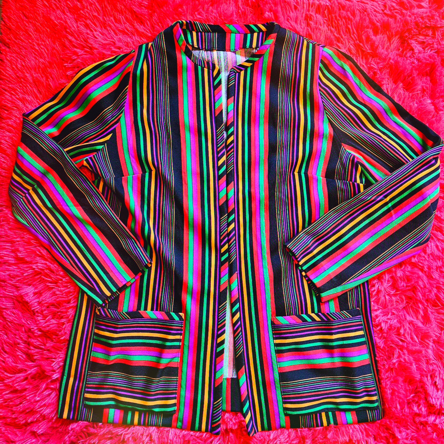 70s Colorful Open Cardigan (M/L)