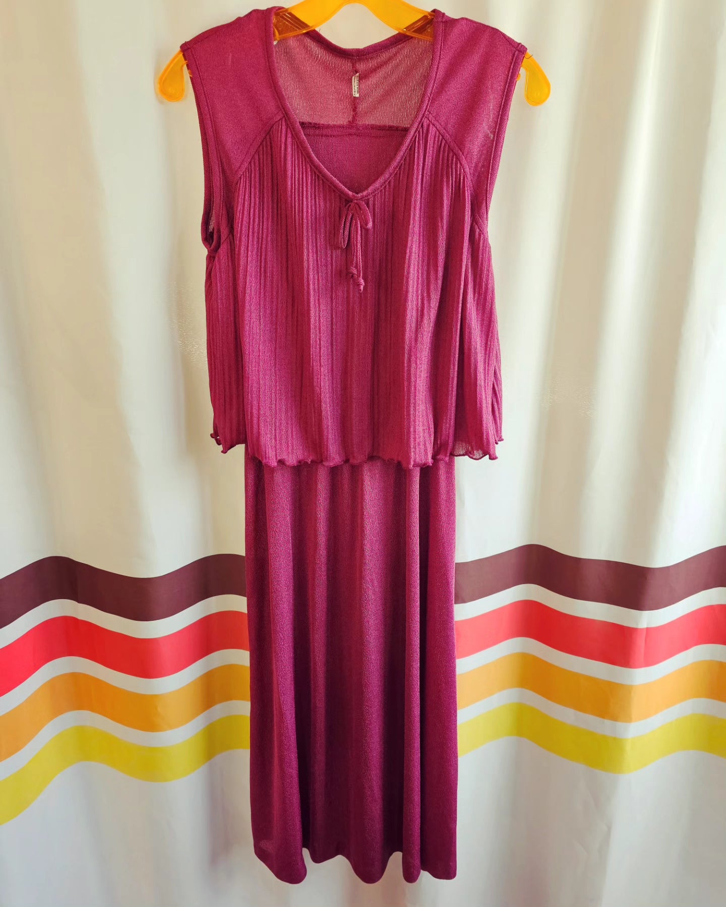 Vintage Two-Tier Fuschia Dress
