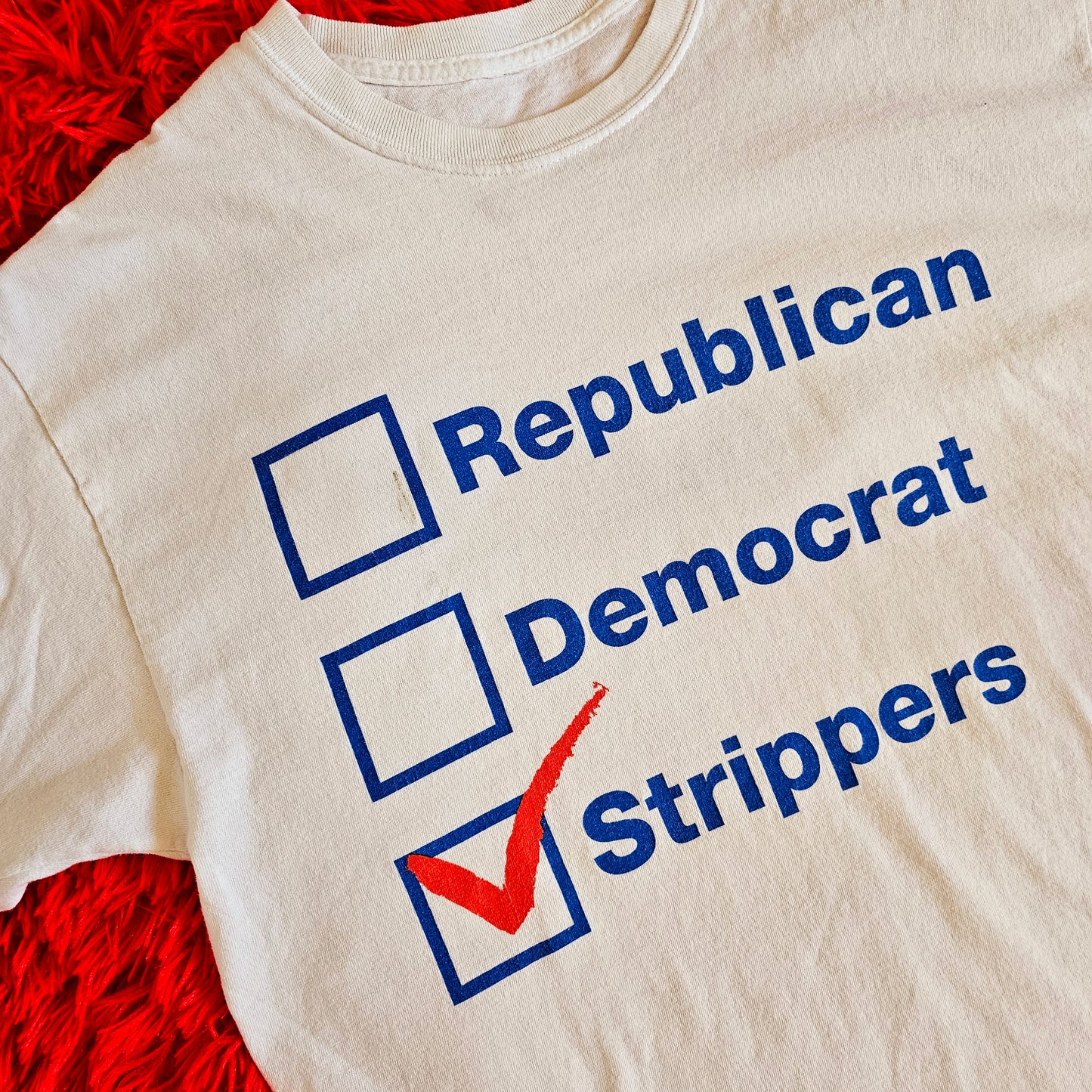 Y2K Vote for Strippers T-Shirt (Womens L/Mens M)