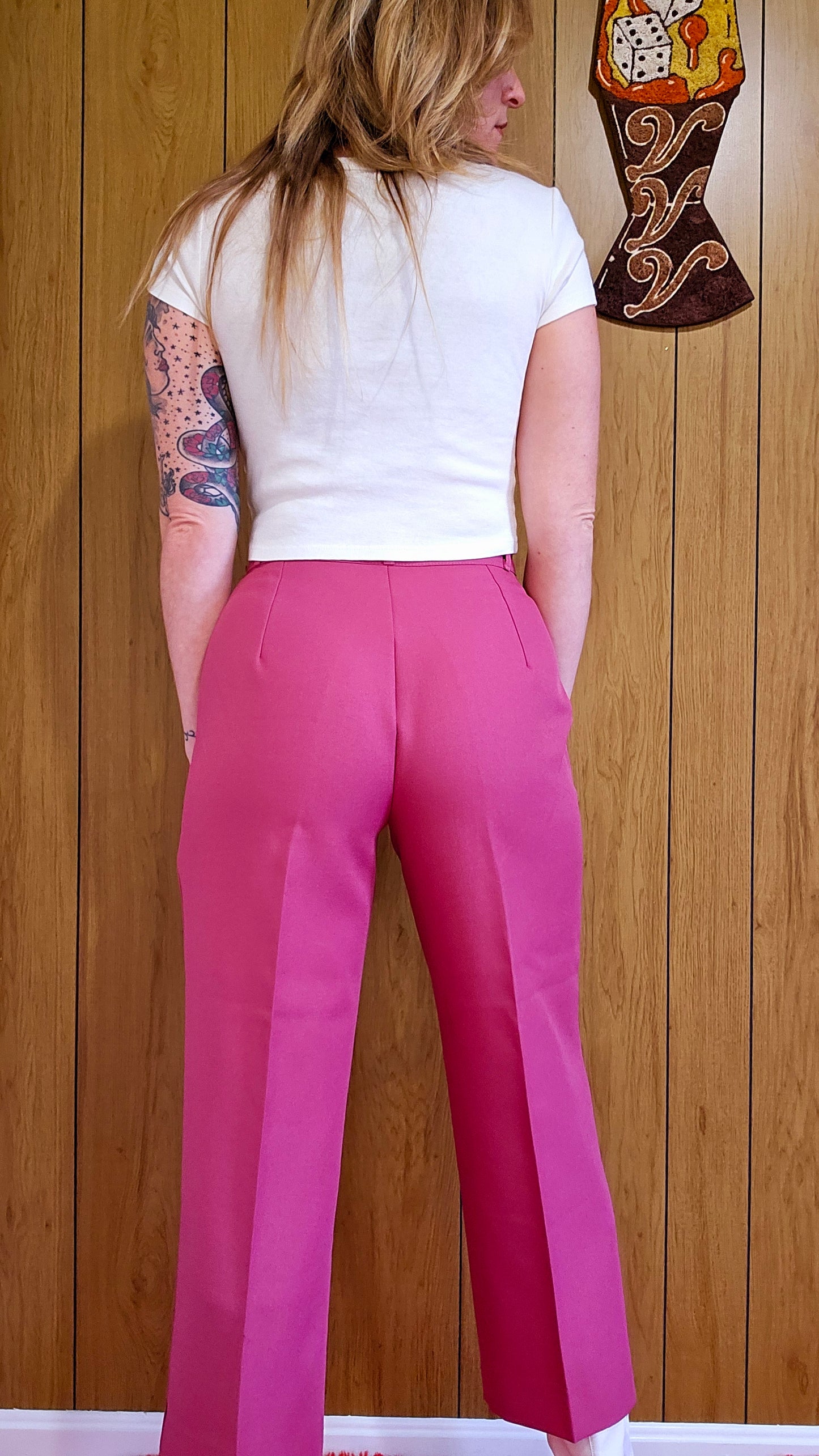 60s/70s Time And Place Fuschia Pants (M)