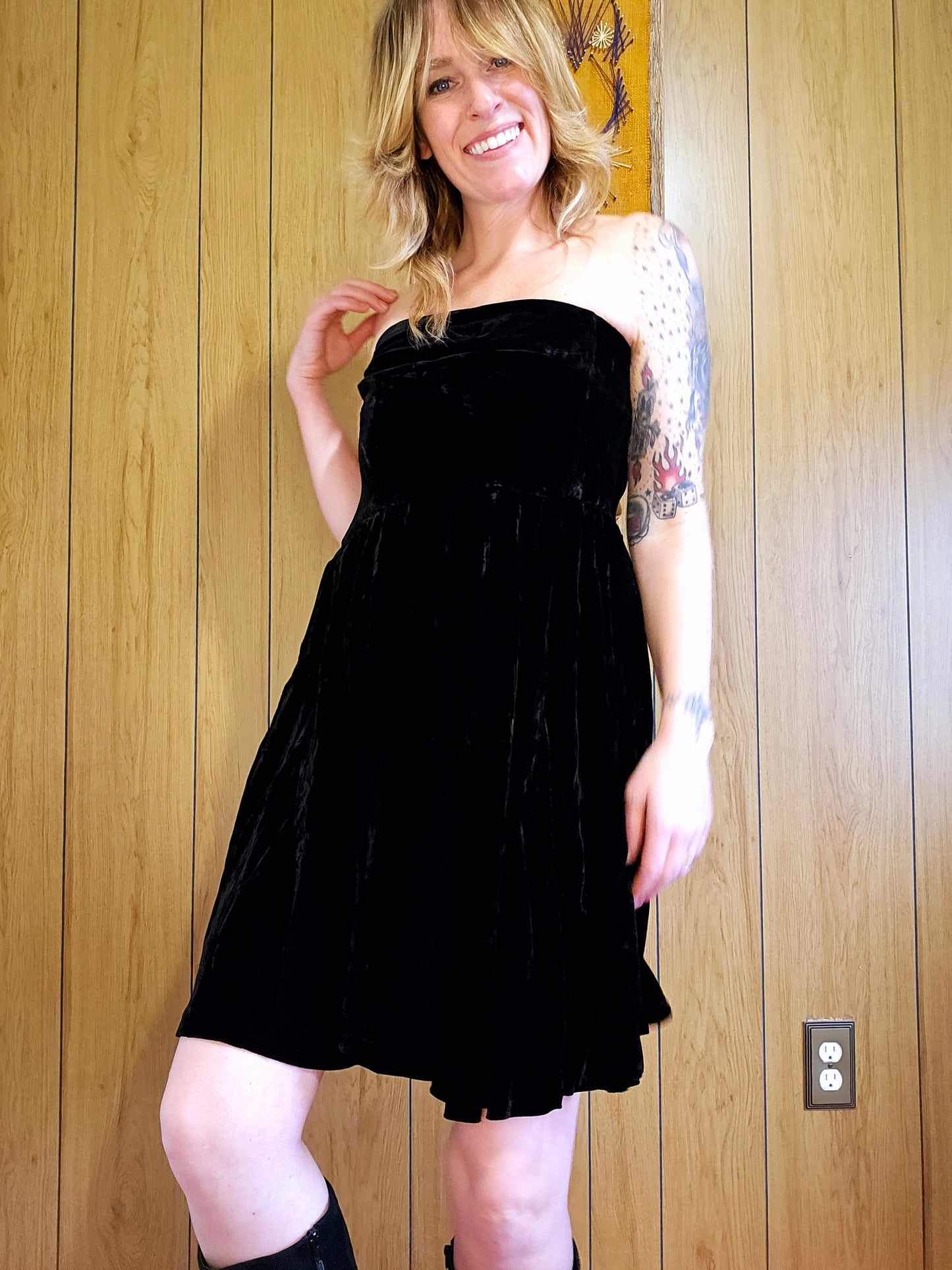 80s/90s Cathy Hardwick Velvet Dress (XS/S)