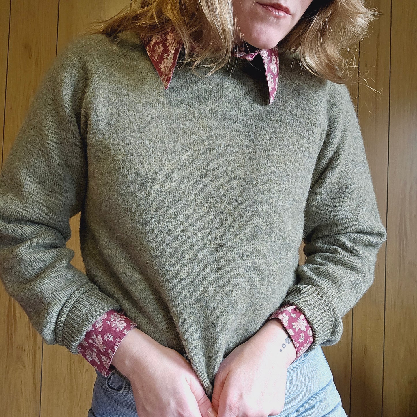 60s/70s Green Wool Sweater (S)