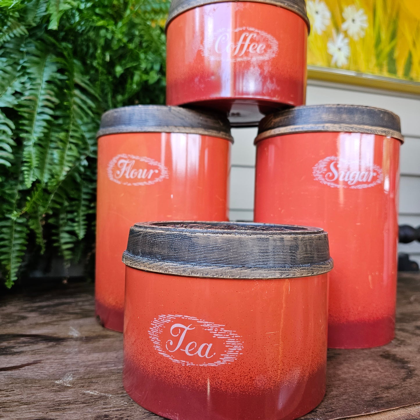 Set of (4) 1970 Woodbury Canisters