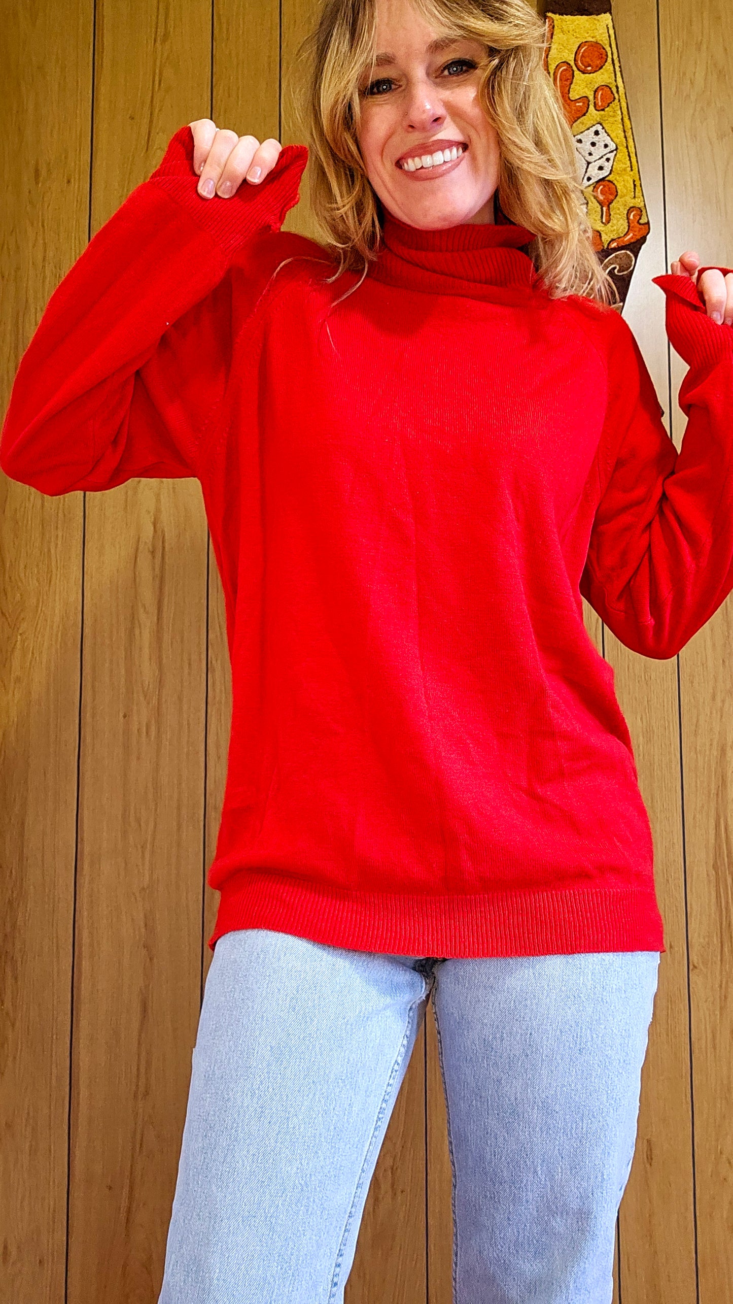 60s/70s Red Sweater (Mens M/Womens L)