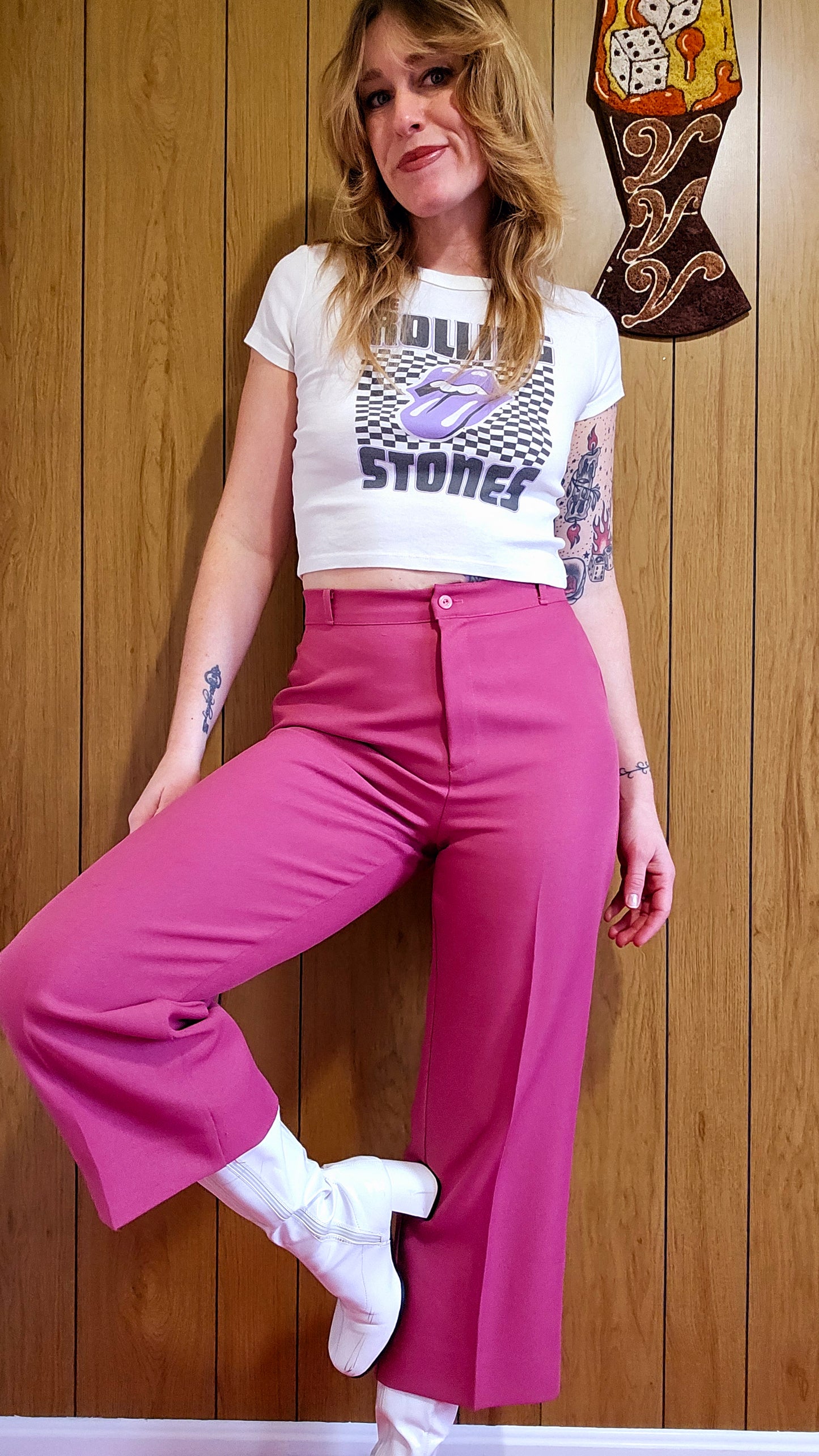 60s/70s Time And Place Fuschia Pants (M)