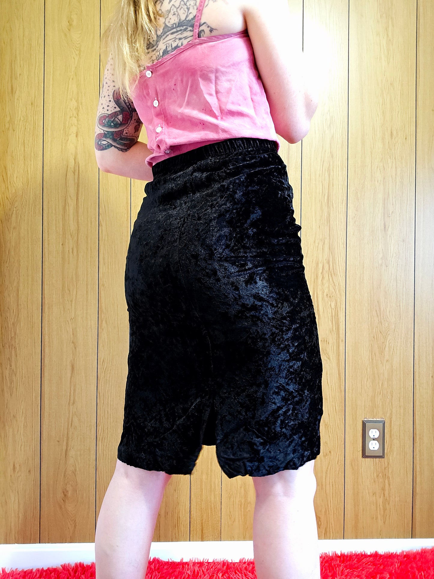 80s/90s Gilbérti Crushed Velvet Skirt (M/L)