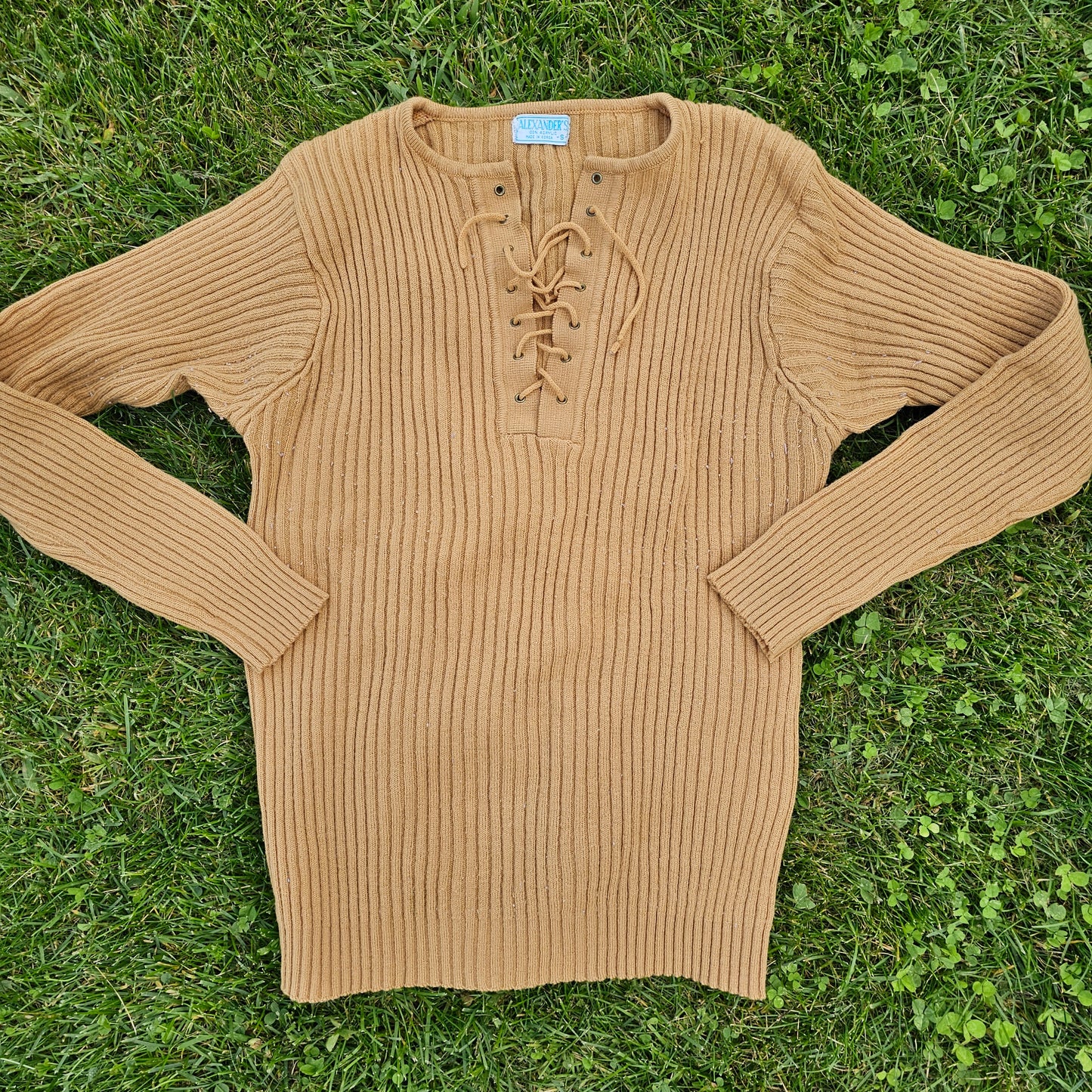60s/70s  Alexander's Lace Up Sweater
