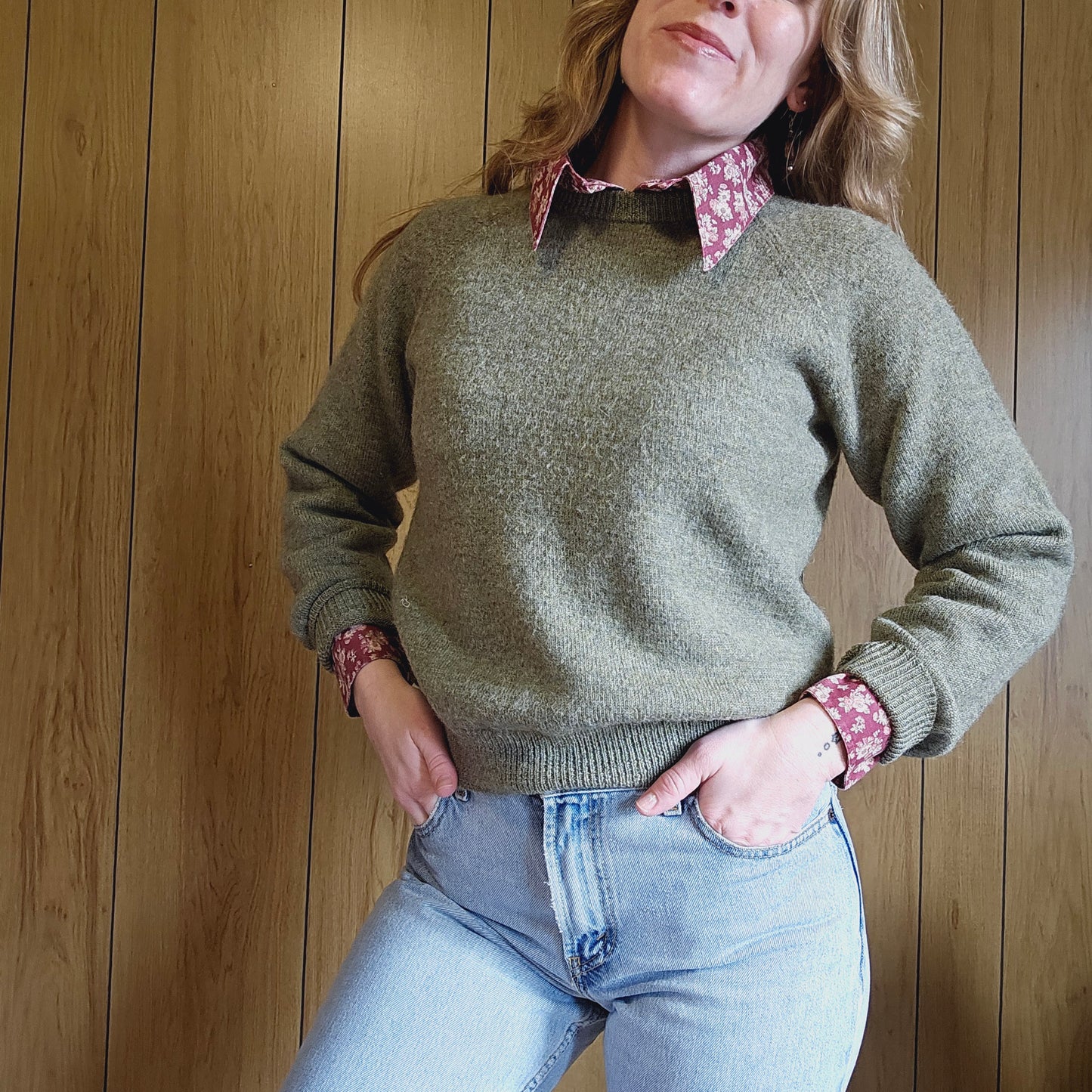 60s/70s Green Wool Sweater (S)