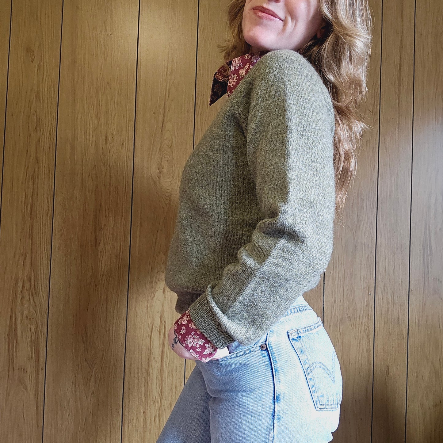 60s/70s Green Wool Sweater (S)