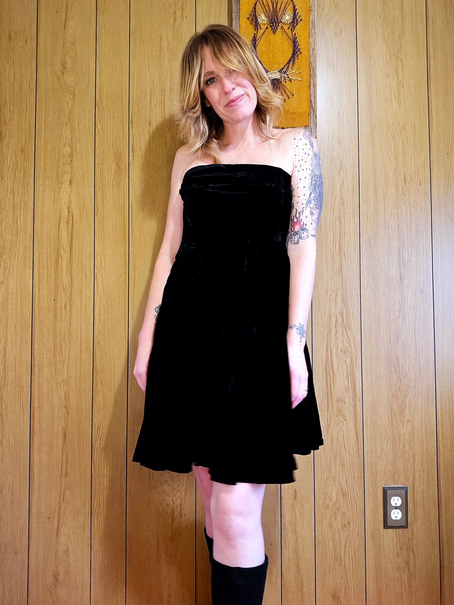 80s/90s Cathy Hardwick Velvet Dress (XS/S)