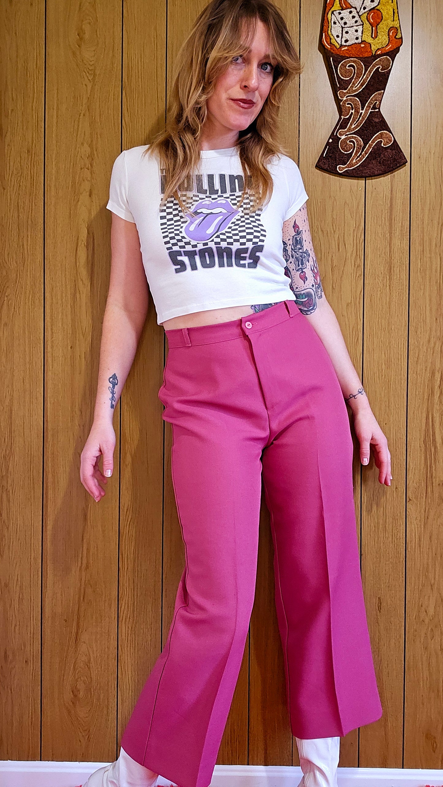 60s/70s Time And Place Fuschia Pants (M)