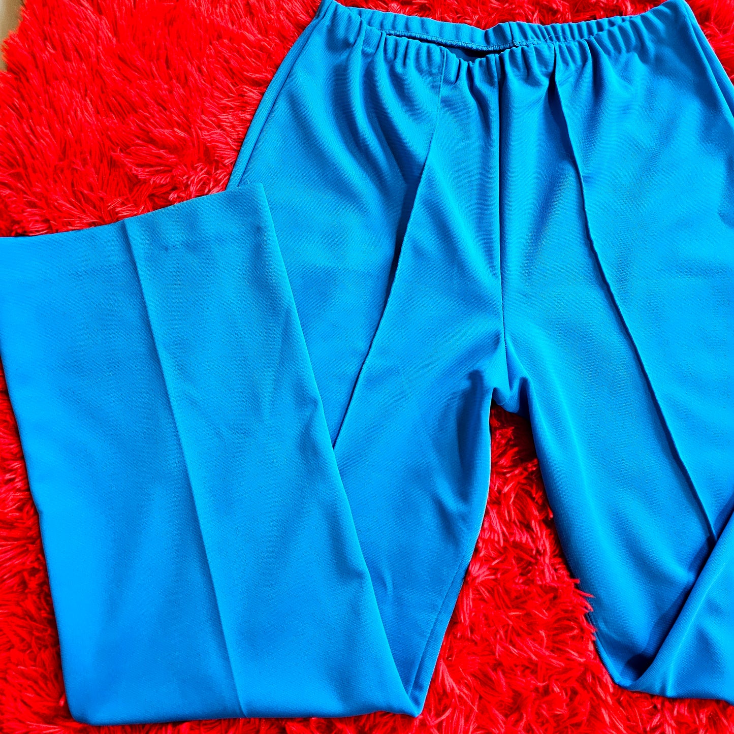 70s/80s Blue Elastic Waist Pants (L)