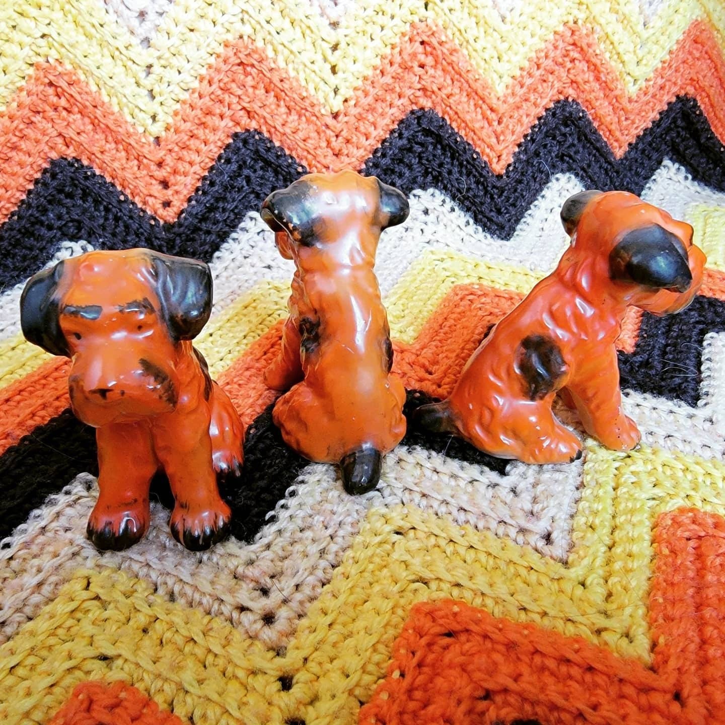 Vintage Mid Century Scottie Dog Figurines