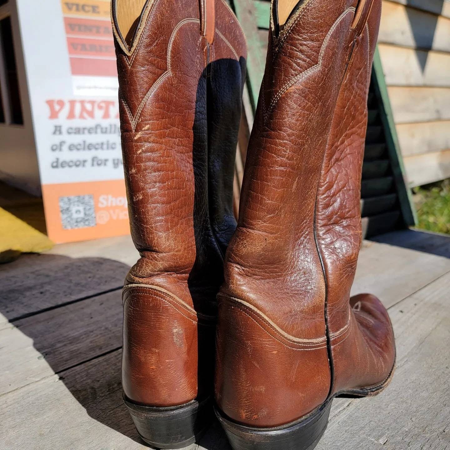 Vintage Tony Lama Leather Western Boots, men's size 10.5