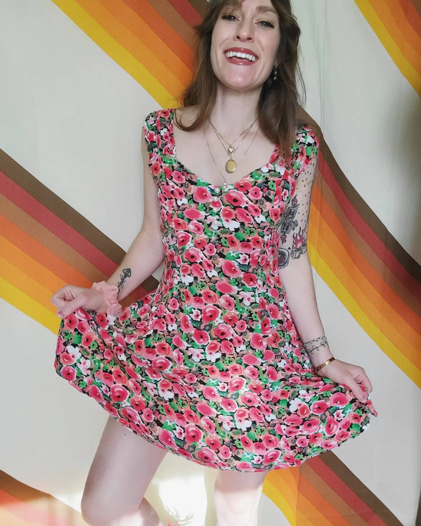 80s Erika's Place Floral Sun Dress