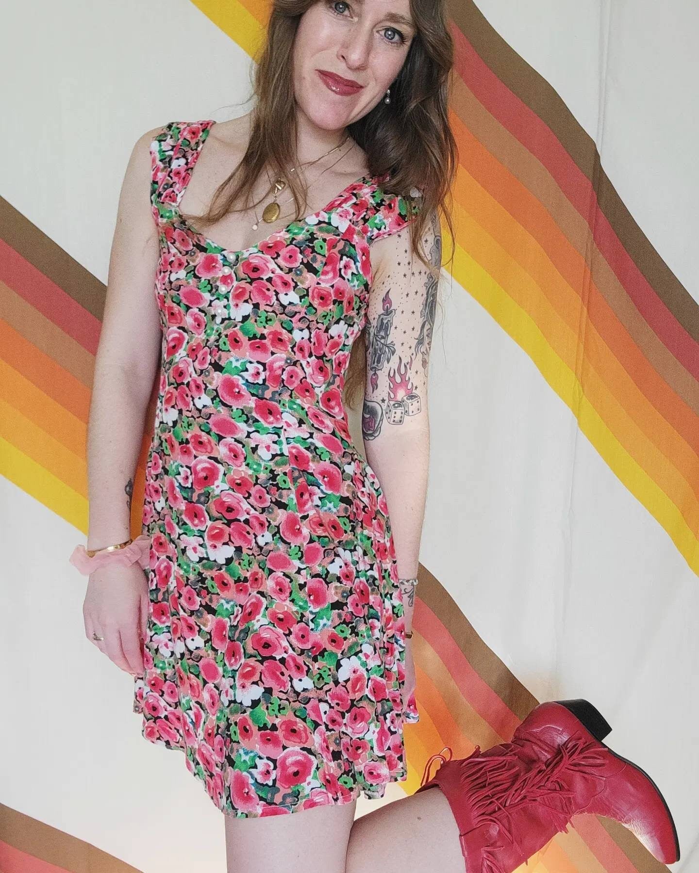 80s Erika's Place Floral Sun Dress