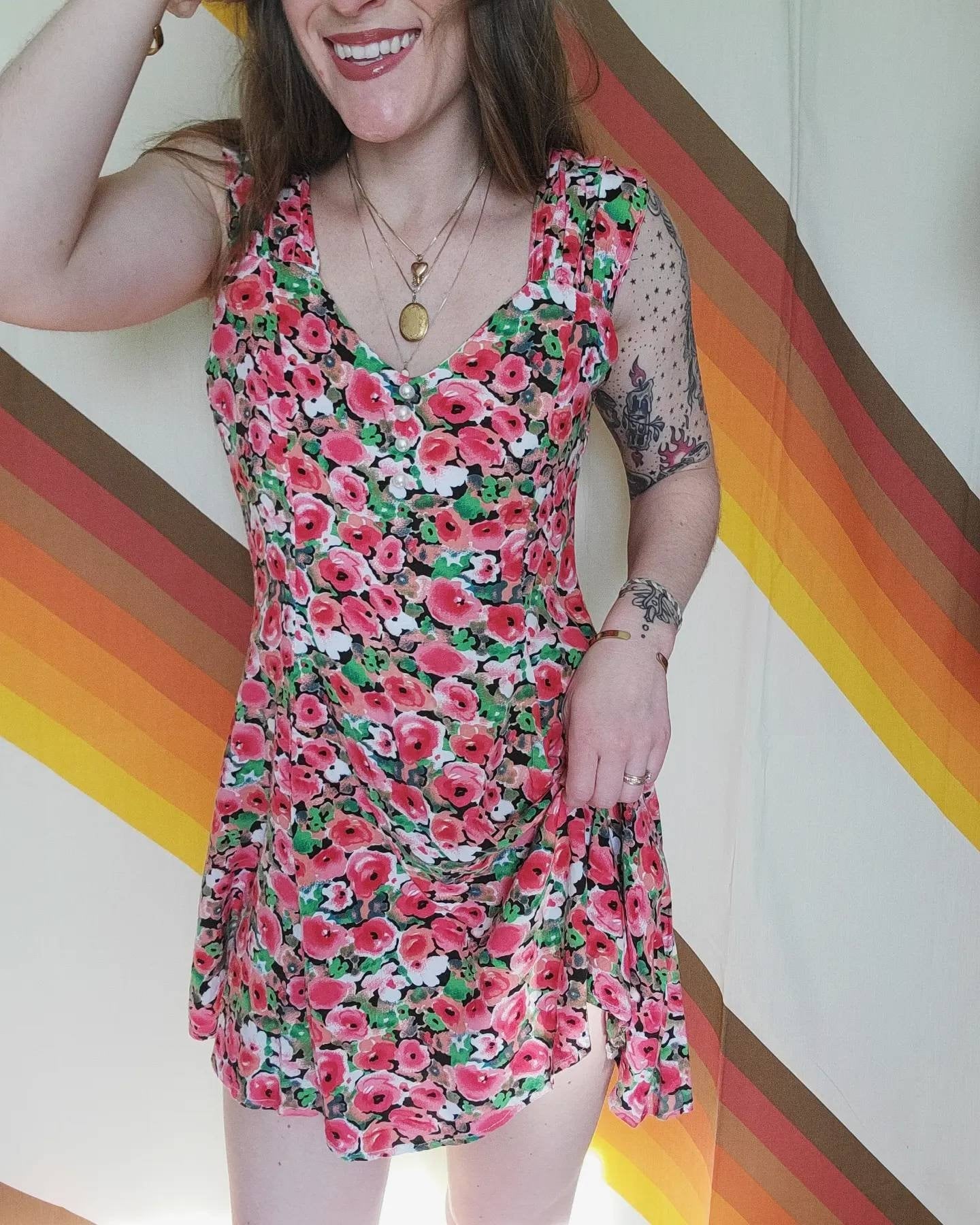 80s Erika's Place Floral Sun Dress