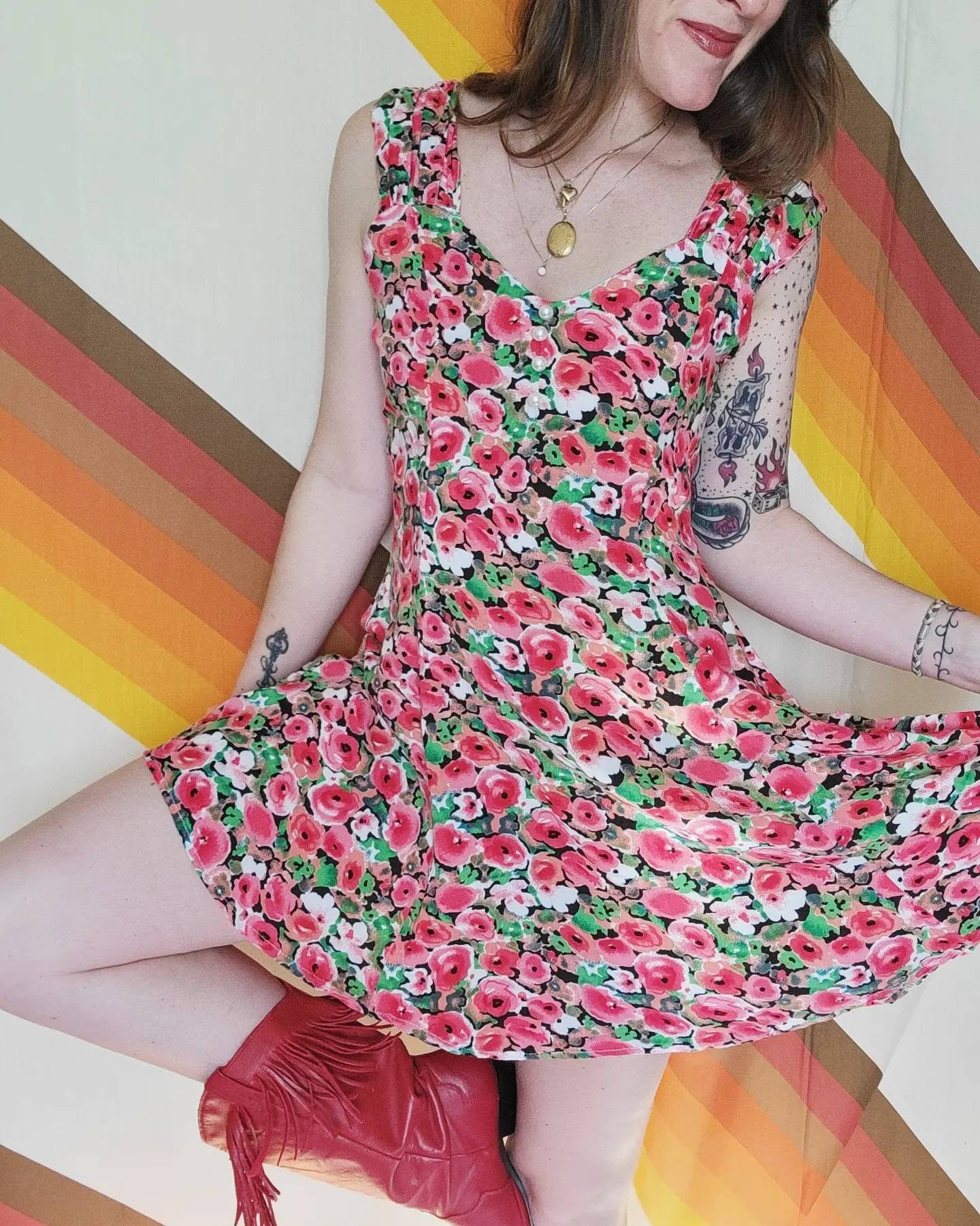 80s Erika's Place Floral Sun Dress