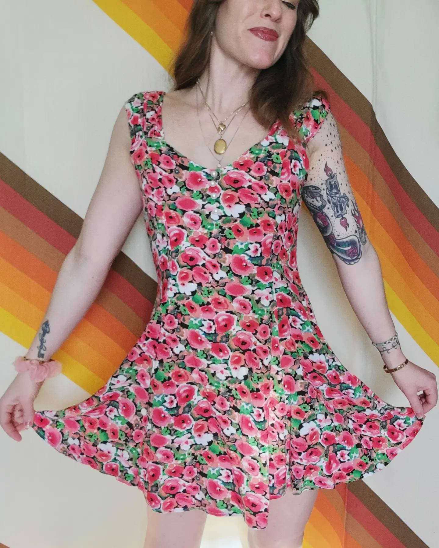 80s Erika's Place Floral Sun Dress